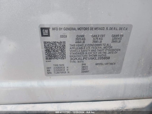 3GKALPEV6KL335959 GMC lyx - direct injection, vvt, fgt, turbo, alum, gen 1