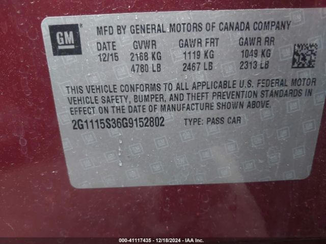 2G1115S36G9152802 Chevrolet Impala 2lt