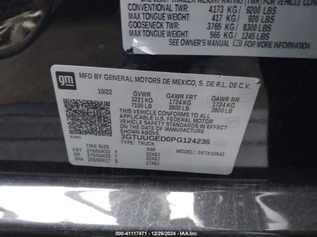 3GTUUGED0PG124236 GMC Sierra 1500 4wd  Short Box Denali