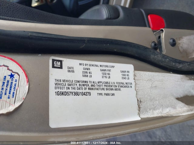 2006 CADILLAC DTS 1G6KD57Y36U104279 Photo 8