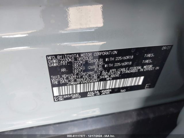 2021 TOYOTA RAV4 HYBRID JTMB6RFVXMD040647 Photo 8
