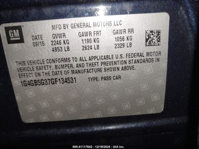 1G4GB5G37GF134531 Buick Lacrosse Leather