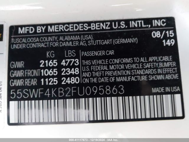 55SWF4KB2FU095863 Mercedes-Benz C 300 4matic/luxury 4matic/sport 4matic