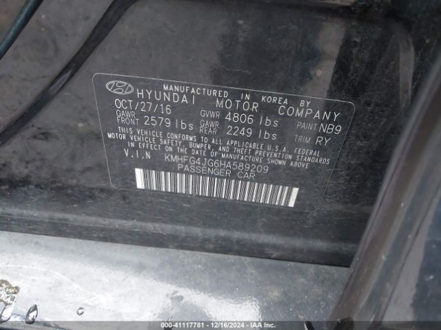 KMHFG4JG6HA589209 Hyundai Azera