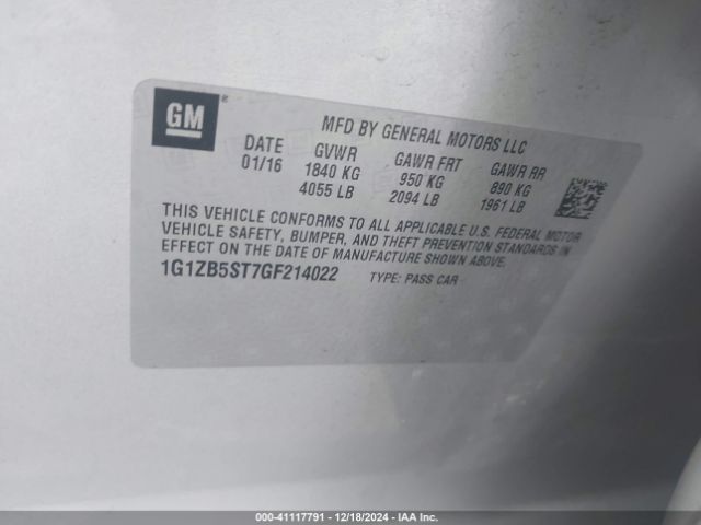 1G1ZB5ST7GF214022 Chevrolet MALIBU LS