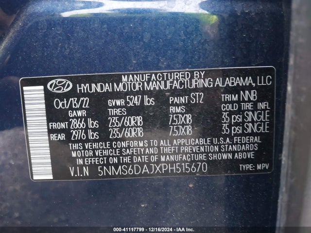Hyundai Santa Fe Xrt 2023 5NMS6DAJXPH515670 Image 9