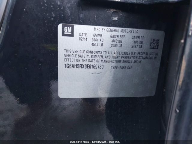 1G6AH5RX0E0169780 Cadillac ATS LUXURY