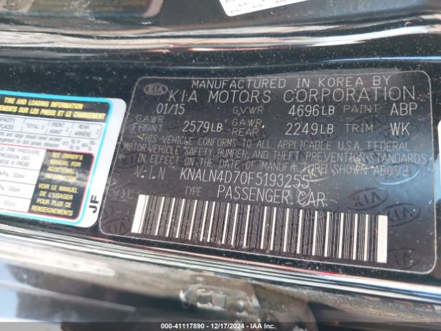 KNALN4D70F5193255 KIA Cadenza Limited
