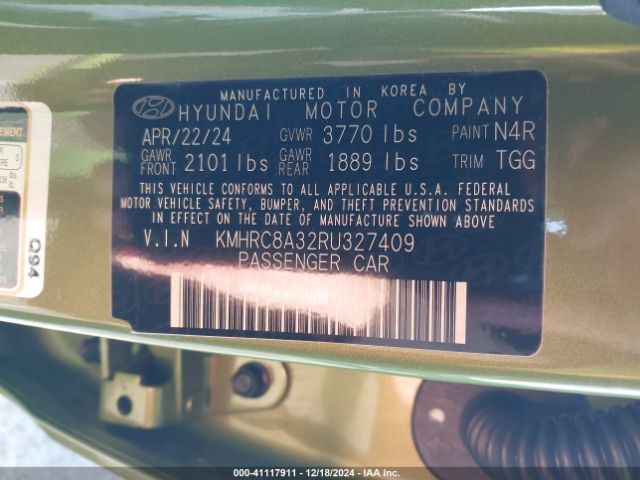 KMHRC8A32RU327409 Hyundai Venue Sel