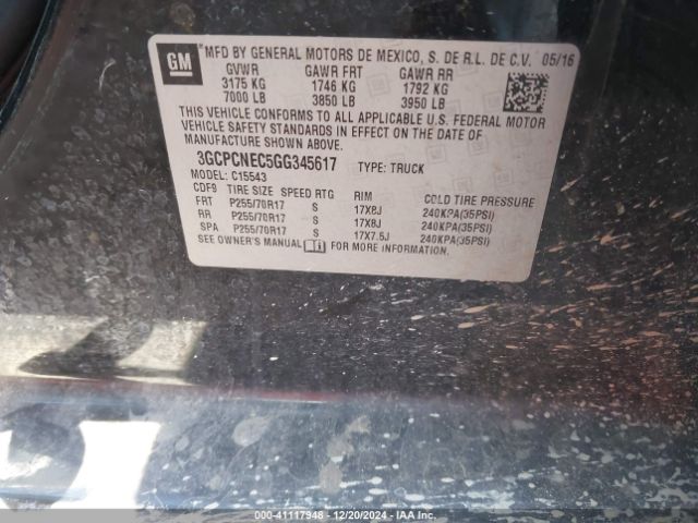 3GCPCNEC5GG345617 Chevrolet Silverado 1500 Wt