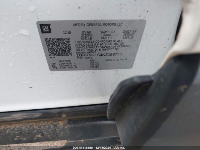 1GKKNULS4KZ196753 GMC Acadia Slt-1