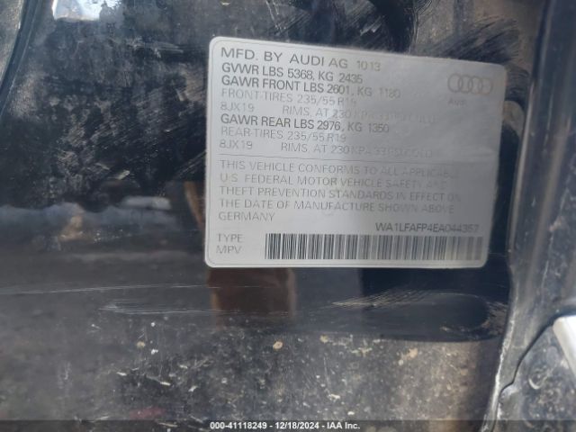 WA1LFAFP4EA044357 Audi Q5 2.0t Premium