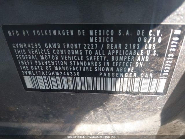 3VWL17AJ0HM244330 Volkswagen Jetta 1.8t Sel