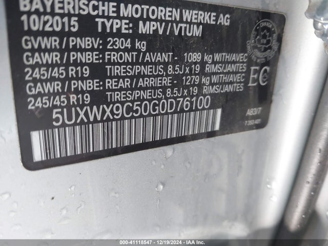 5UXWX9C50G0D76100 BMW X3 Xdrive28i