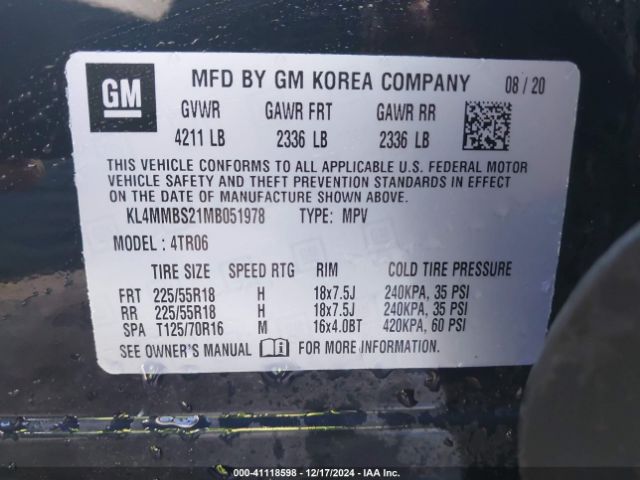 KL4MMBS21MB051978 Buick Encore Gx Fwd Preferred