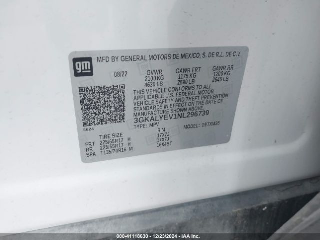 3GKALYEV1NL296739 GMC Terrain Awd At4