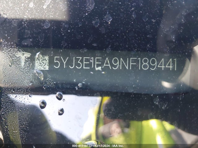 2022 TESLA MODEL 3 5YJ3E1EA9NF189441 Photo 8