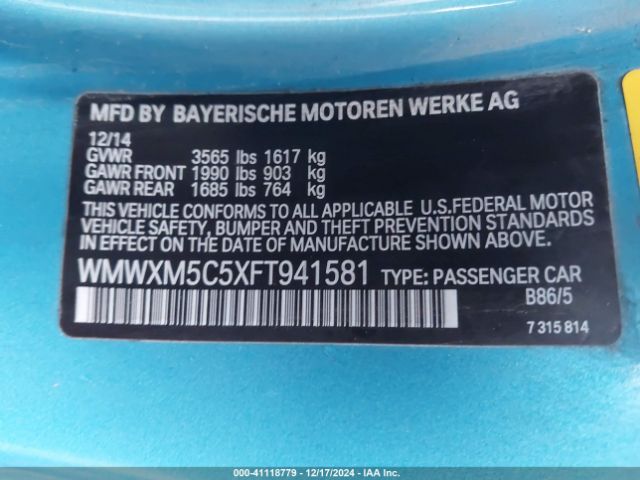 WMWXM5C5XFT941581 Mini Hardtop Cooper