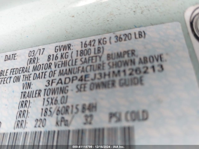 Ford FIESTA SE 2017 3FADP4EJ3HM126213 Image 9