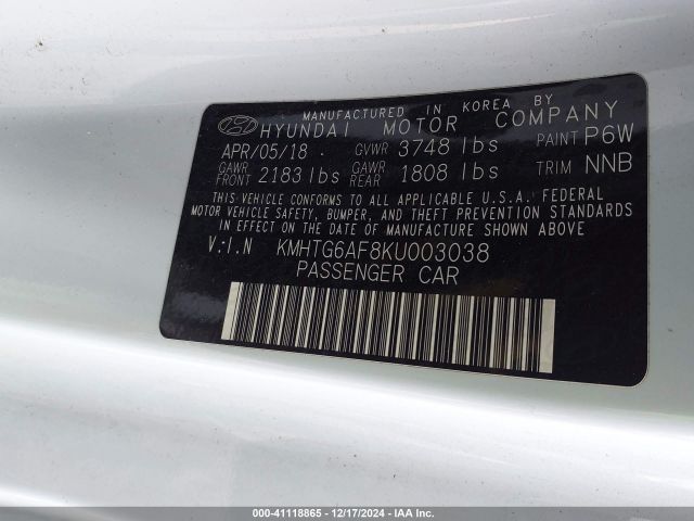 KMHTG6AF8KU003038 Hyundai Veloster 2.0 Premium