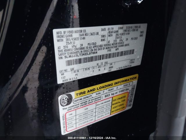5LMJJ3LT3KEL07864 Lincoln Navigator L Reserve