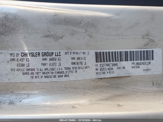 2012 FIAT 500 3C3CFFAR0CT360005 Photo 8