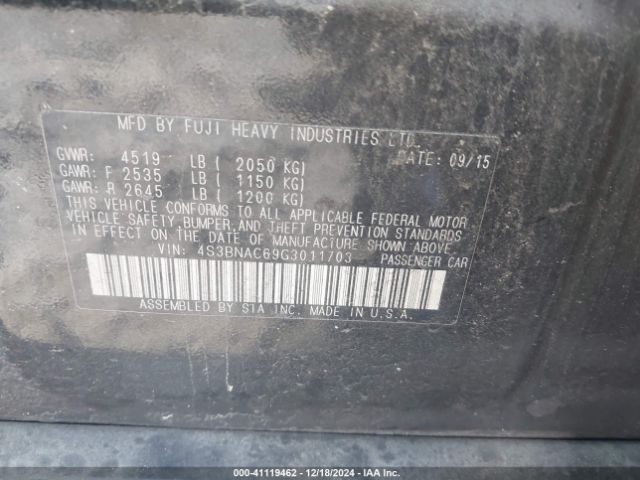 4S3BNAC69G3011703 Subaru Legacy 2.5i Premium