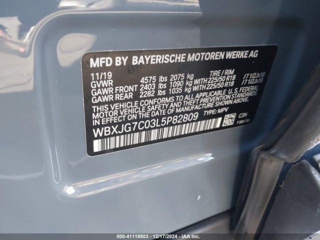 WBXJG7C03L5P82809 BMW X1 Sdrive28i