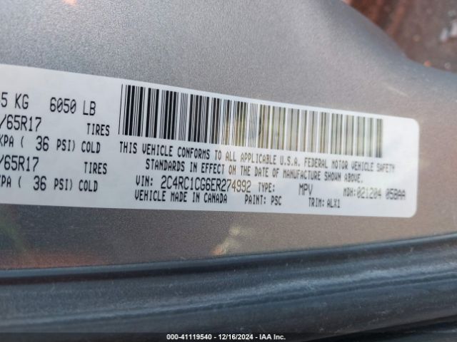 2C4RC1CG6ER274992 Chrysler Town & Country Touring-l