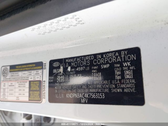 KNDPN3AC4K7563153 KIA Sportage Ex