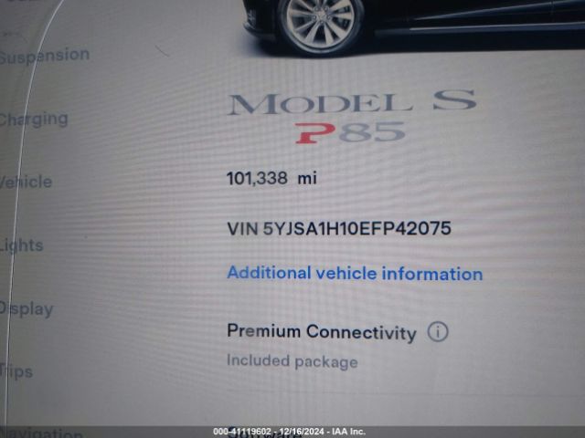 5YJSA1H10EFP42075 Tesla Model S P85