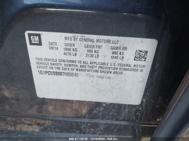 Chevrolet Cruze 1lt Auto 2014 1G1PC5SB8E7459642 Image 9