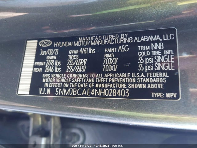 Hyundai TUCSON SEL 2022 5NMJBCAE4NH028403 Image 9