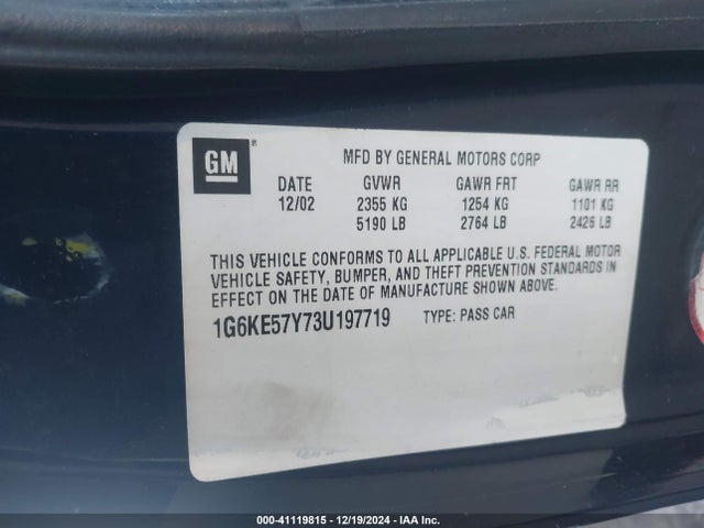 2003 CADILLAC DEVILLE 1G6KE57Y73U197719 Photo 8