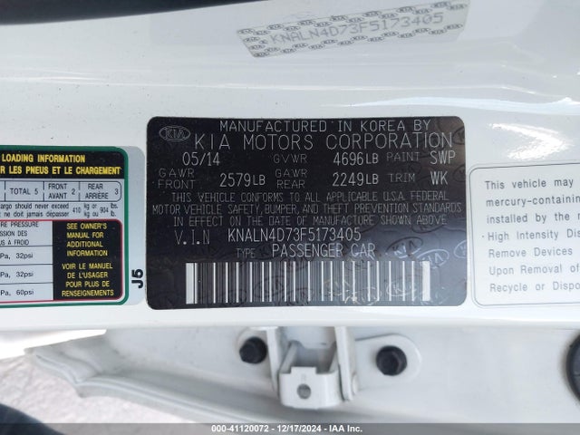 KIA Cadenza Premium 2015 KNALN4D73F5173405 Image 9