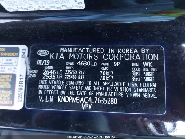 KIA Sportage Lx 2020 KNDPM3AC4L7635280 Image 9