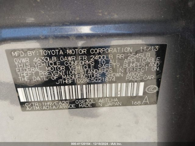 JTHBF1D28E5021874 Lexus IS 250
