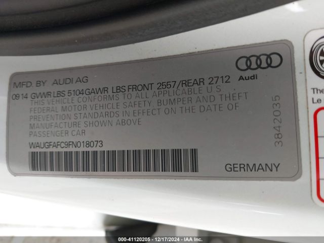 WAUGFAFC9FN018073 Audi A6 2.0t Premium