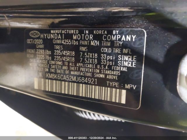 KM8K6CA52MU684921 Hyundai Kona Night