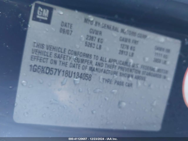 2008 CADILLAC DTS 1G6KD57Y18U134058 Photo 8