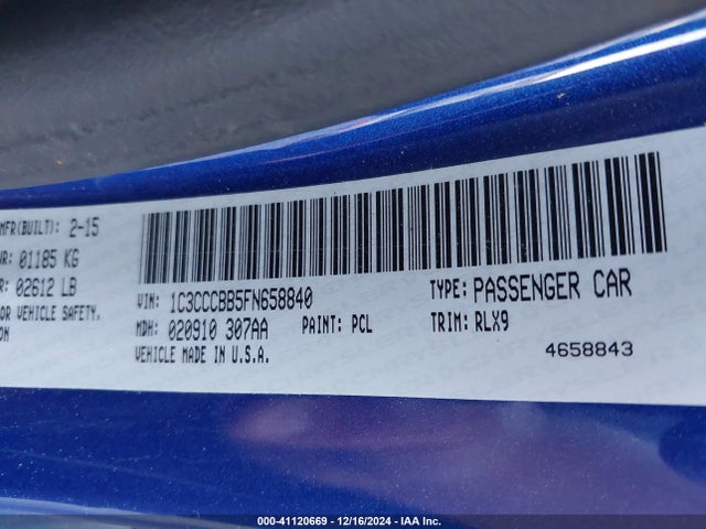 Chrysler 200 S 2015 1C3CCCBB5FN658840 Image 9