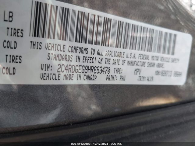2C4RDGEG9HR693470 Dodge Grand Caravan Gt