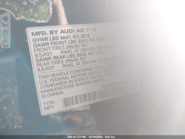 WA1VAAF79KD020301 Audi Q7 55 Premium