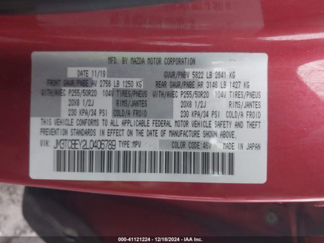 JM3TCBEY2L0406789 Mazda Cx-9 Signature