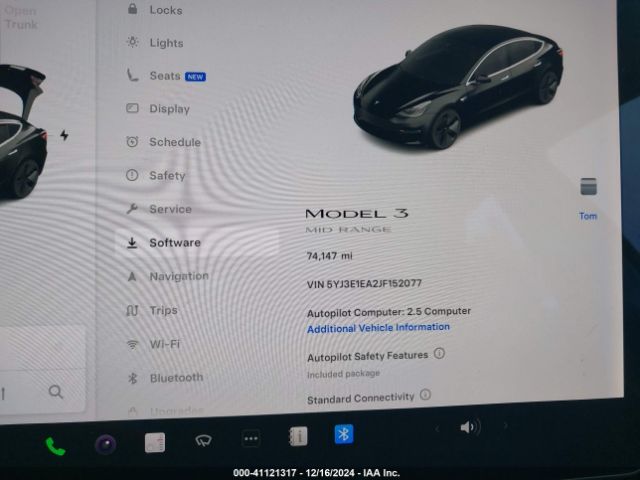 5YJ3E1EA2JF152077 Tesla Model 3 Long Range/mid Range