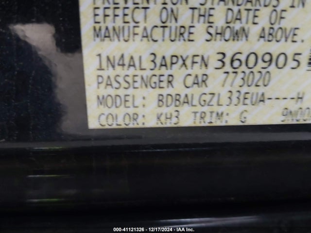 Nissan Altima 2.5 S 2015 1N4AL3APXFN360905 Image 9