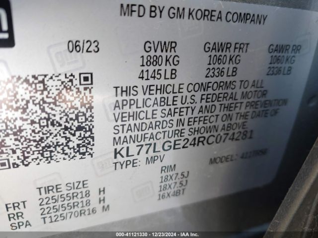 KL77LGE24RC074281 Chevrolet Trax Fwd 1rs