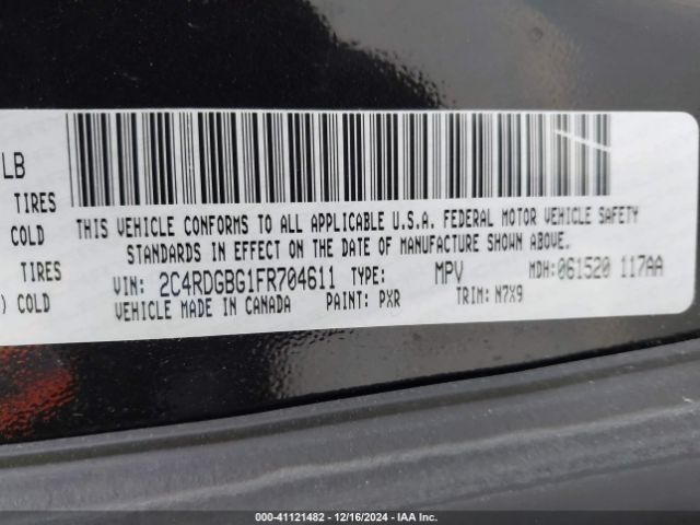 2C4RDGBG1FR704611 Dodge Grand Caravan Se Plus