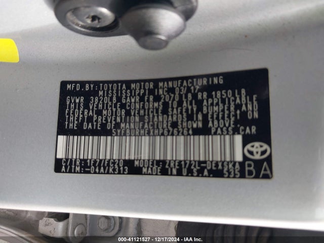 Toyota COROLLA SE 2017 5YFBURHEXHP676264 Image 9