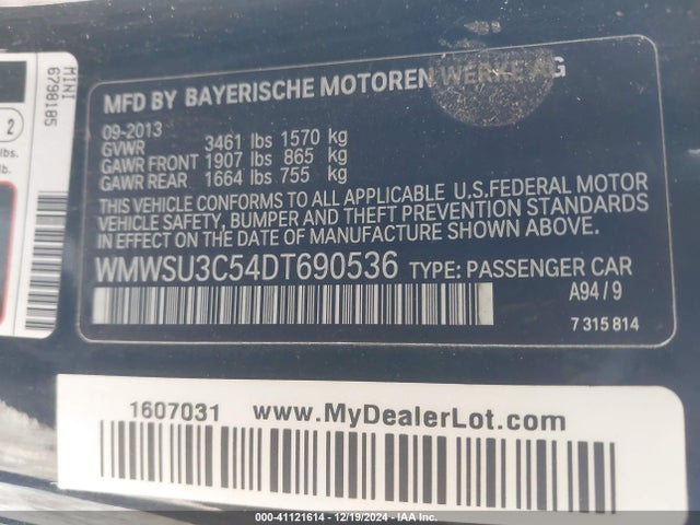 2013 MINI HARDTOP WMWSU3C54DT690536 Photo 8